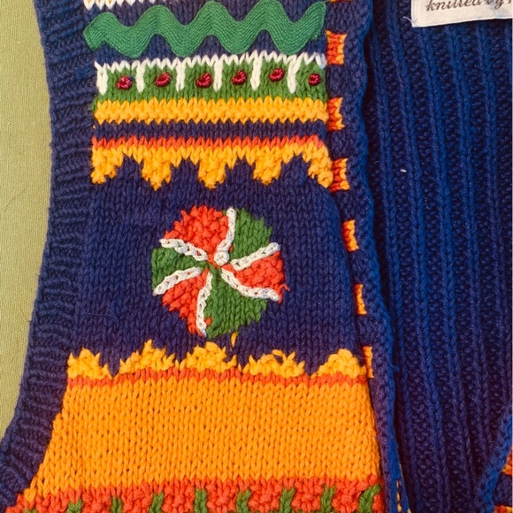MARISA CHRISTINA Classics Hand Knit Sweater Vest Ladies Size Large Nautical - Picture 5 of 8